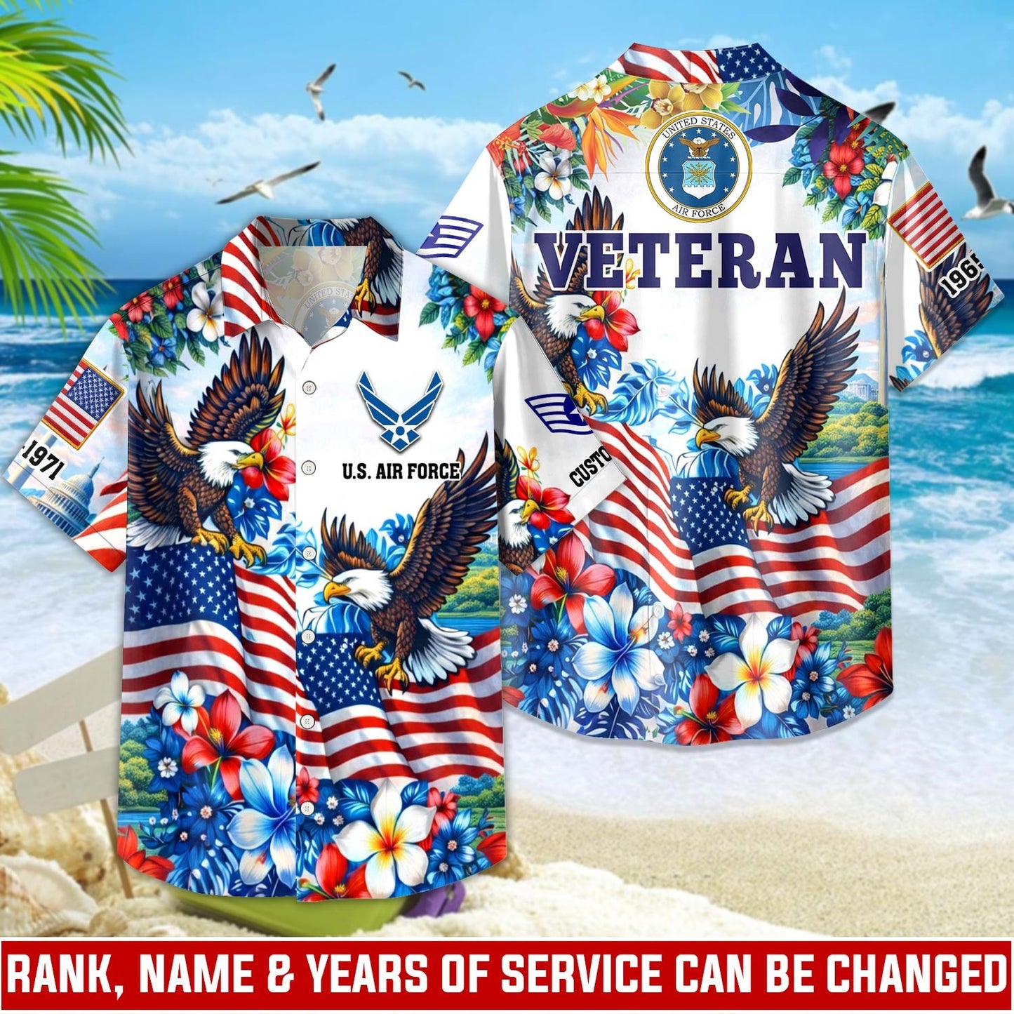 US Air Force – Hawaiian Shirt – Freedom Eagle Tropical Shirt