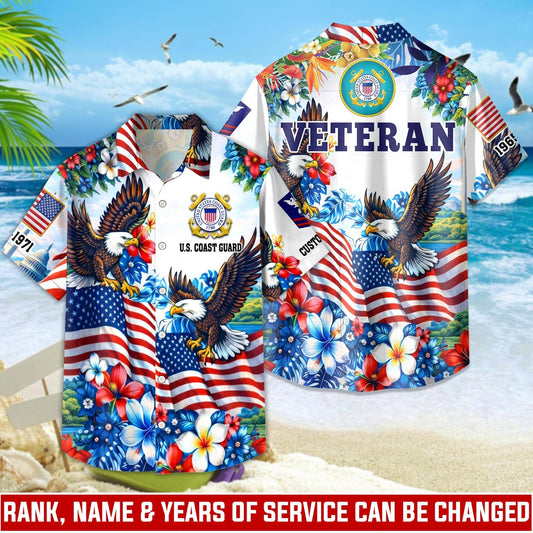 US Coast Guard – Hawaiian Shirt – Freedom Eagle Tropical Shirt