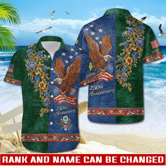 US Army – Hawaiian Shirt – Liberty Eagle & Floral Vintage Shirt