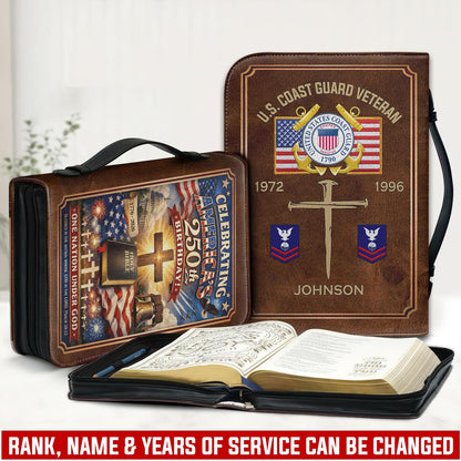 US Coast Guard – Bible Cover – Veteran Faith Cross