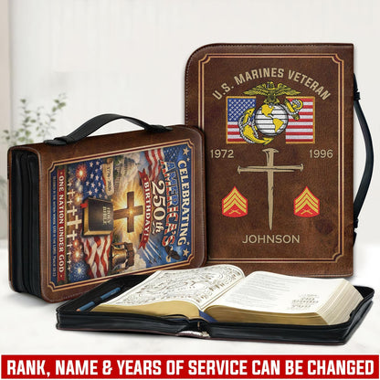 US Marine Corps – Bible Cover – Veteran Faith Cross