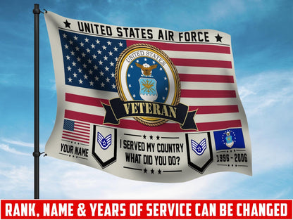 U.S. Air Force Flying Flag – I SERVED MY COUNTRY WHAT DID YOU DO?