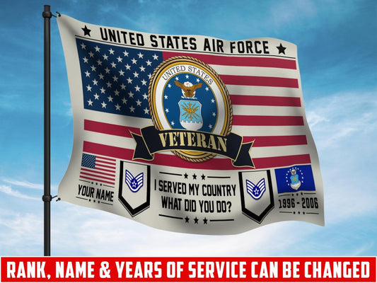 U.S. Air Force Flying Flag – I SERVED MY COUNTRY WHAT DID YOU DO?
