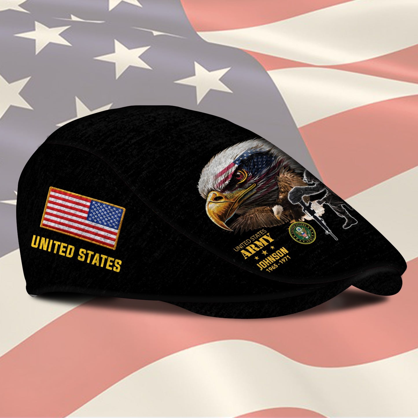 Custom U.S. Army Jeff Cap – Bald Eagle Design