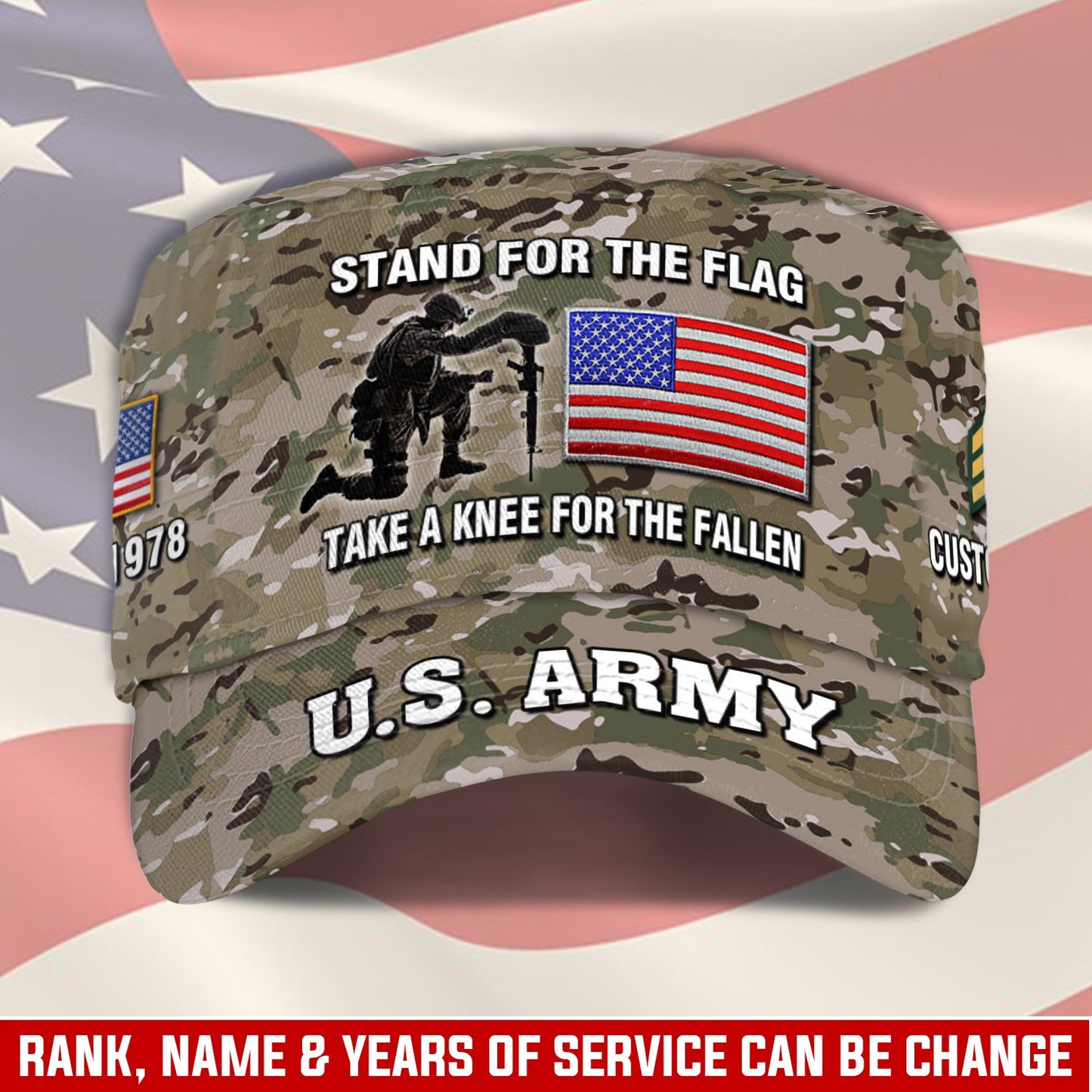 US Army – Military Cap – STAND FOR THE FLAG TAKE A KNEE FOR THE FALLEN