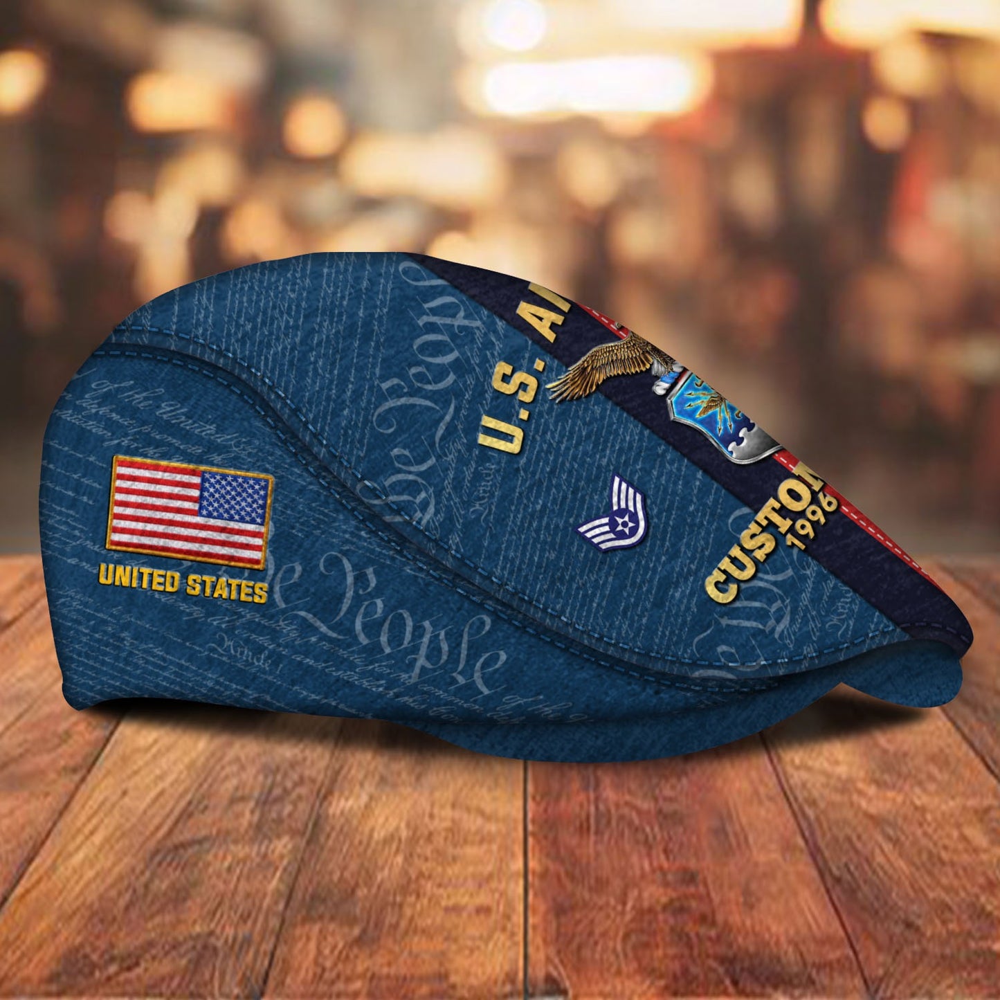 Custom U.S. Air Force Jeff Cap – Stripe Eagle Cap