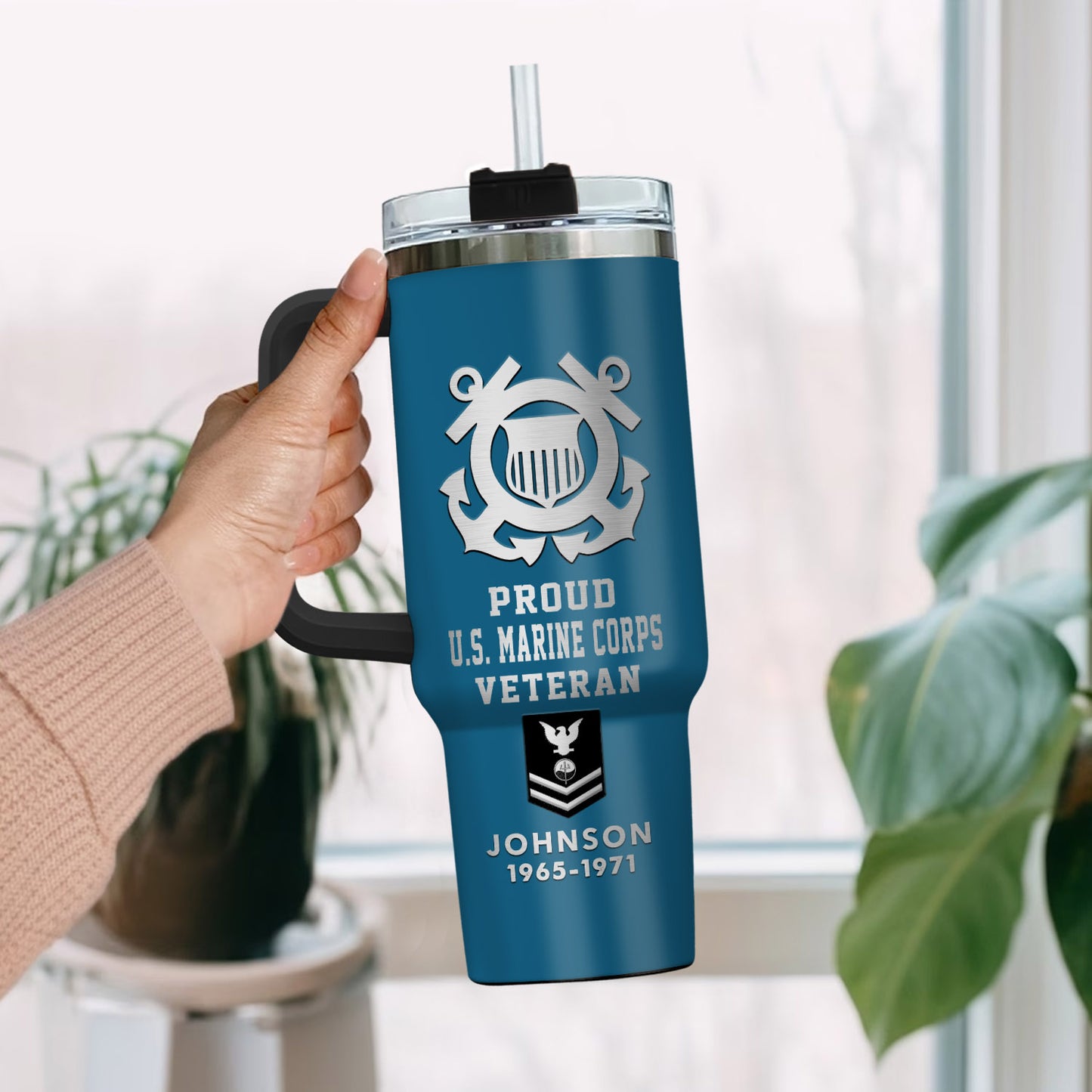 US Coast Guard, Land Of The Free, Because Of The Brave – Stainless Steel Tumbler 40oz
