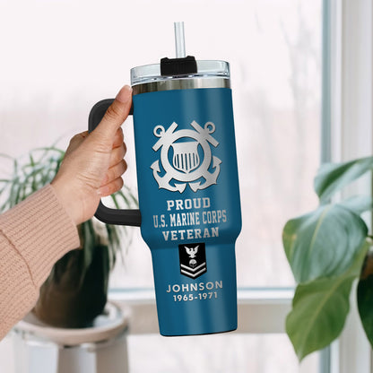 US Coast Guard, Land Of The Free, Because Of The Brave – Stainless Steel Tumbler 40oz
