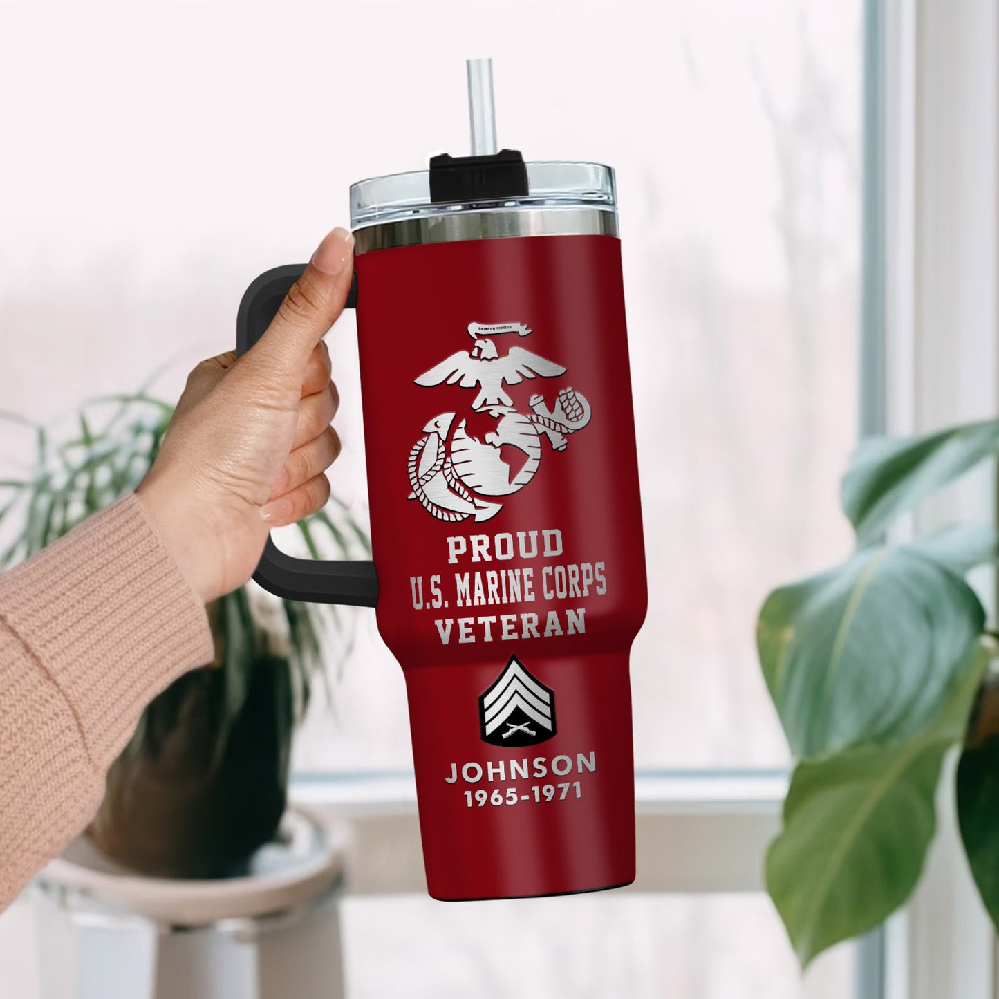 US Marine Corps, E 6 Marines Staff Sergeant – Stainless Steel Tumbler 40oz