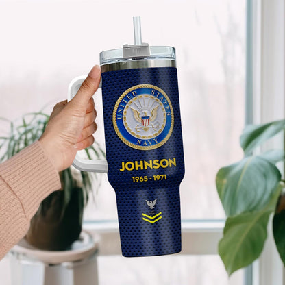 US Navy, E 7 Gold – Stainless Steel Tumbler 40oz