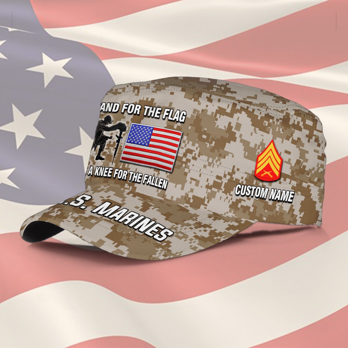 US Marine Corps – Military Cap - STAND FOR THE FLAG TAKE A KNEE FOR THE FALLEN