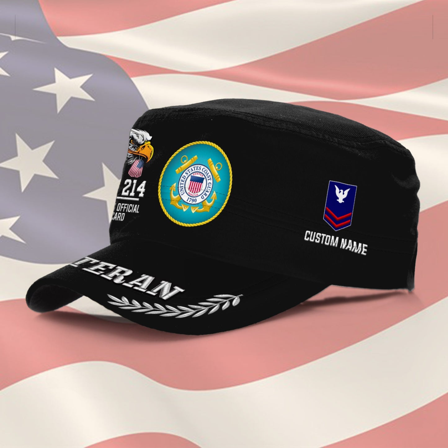 US Coast Guard – Military Cap - U.S. Veteran Eagle Emblem Cap