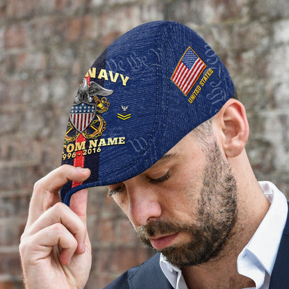 Custom U.S. Navy Jeff Cap –  Stripe Eagle Cap