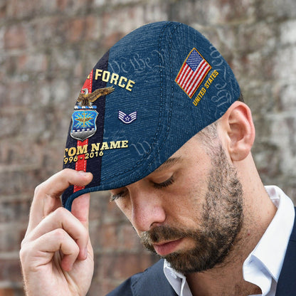 Custom U.S. Air Force Jeff Cap – Stripe Eagle Cap