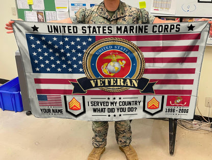 U.S. Marine Corps Flying Flag – I SERVED MY COUNTRY WHAT DID YOU DO?