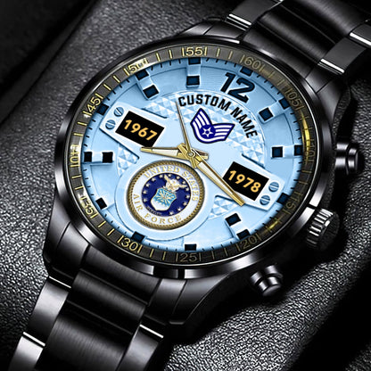 US Air Force – Diamond-Cut Bezel Watch – Eagle Honor Timepiece