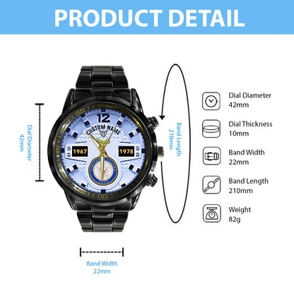 US Navy – Diamond-Cut Bezel Watch – Eagle Honor Timepiece