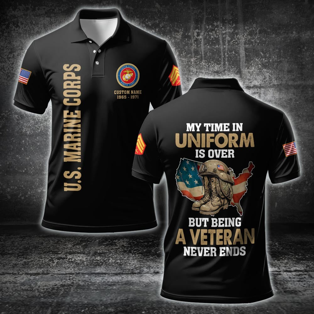 U.S Marine Corps – T-shirt – Veteran Never Ends