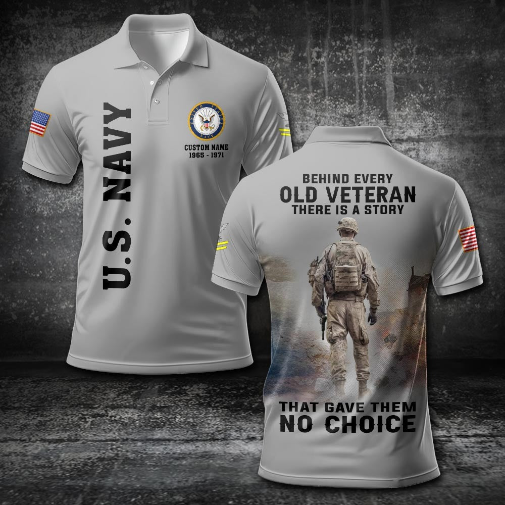 U.S Navy – T-shirt – BEHIND EVERY OLD VETERAN THERE IS A STORY