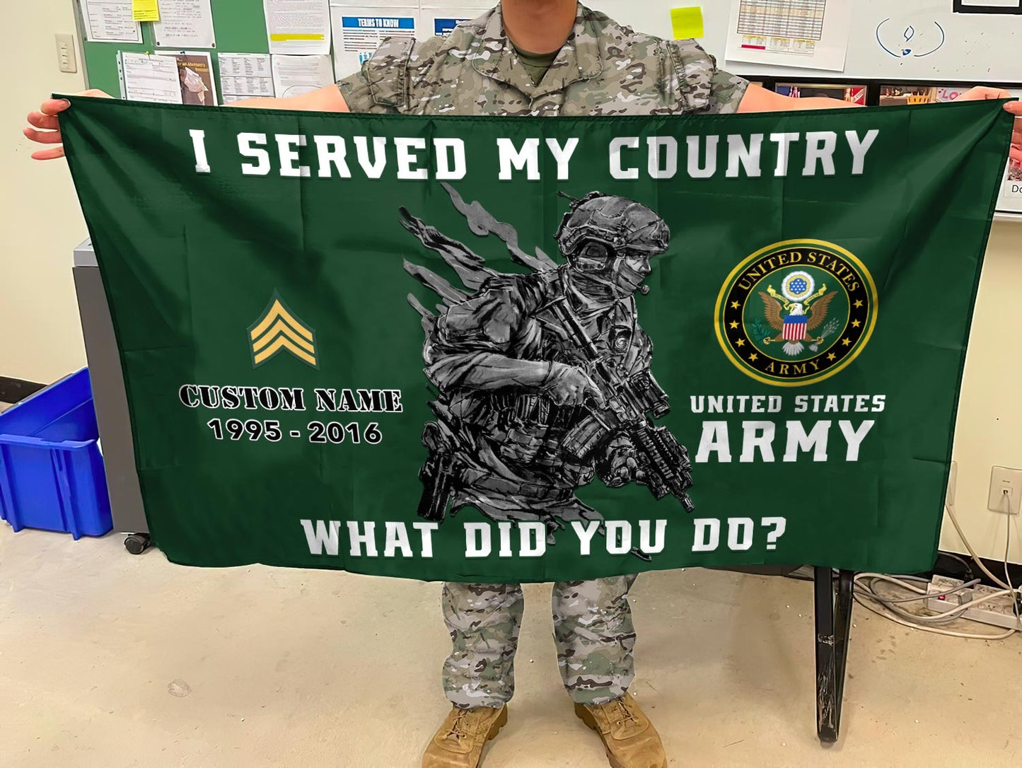 U.S. Army Flying Flag –  I SERVED MY COUNTRY