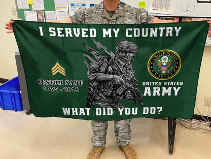 U.S. Army Flying Flag –  I SERVED MY COUNTRY