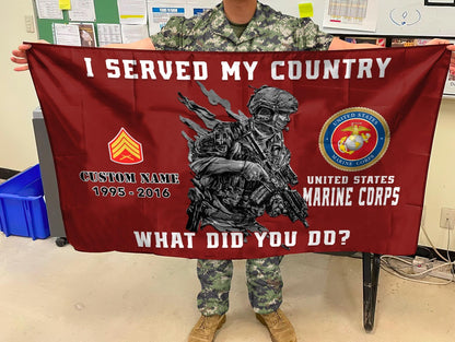 U.S. Marine Corps Flying Flag – I SERVED MY COUNTRY
