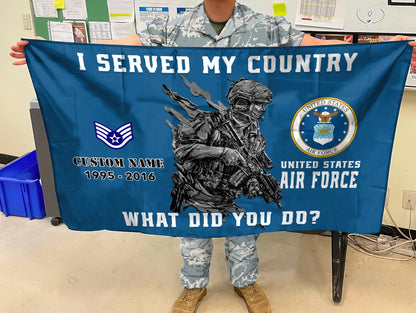 U.S. Air Force Flying Flag –  I SERVED MY COUNTRY