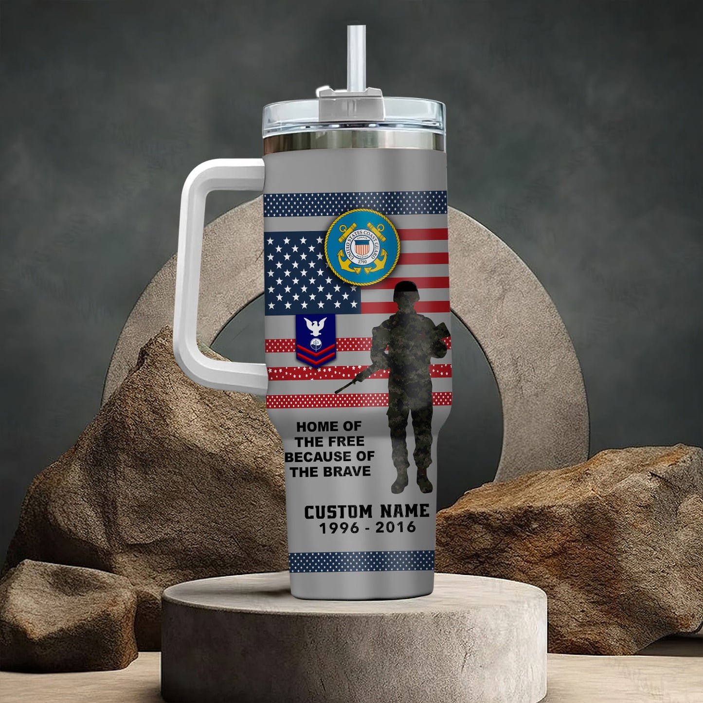 US Coast Guard – Tumbler 40oz - HOME OF THE FREE BECAUSE OF THE BRAVE