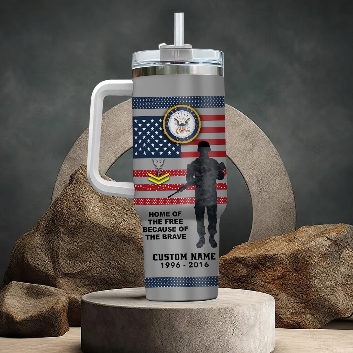 US Navy – Tumbler 40oz - HOME OF THE FREE BECAUSE OF THE BRAVE
