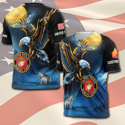 U.S Marine Corps – T-shirt – Golden Moon Eagle