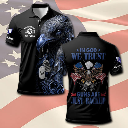 U.S Air Force – T-shirt – IN GOD WE TRUST-GUNS ARE JUST BACKUP