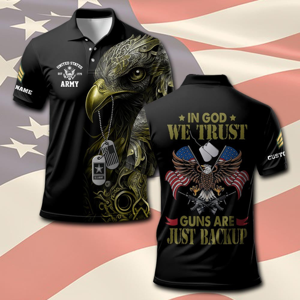 U.S Army – T-shirt – IN GOD WE TRUST-GUNS ARE JUST BACKUP
