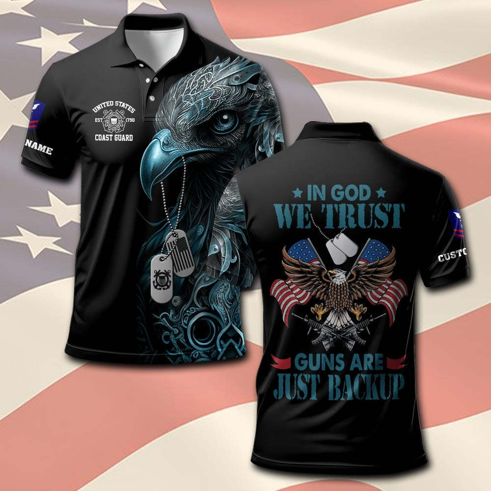 U.S Coast Guard – T-shirt – IN GOD WE TRUST-GUNS ARE JUST BACKUP