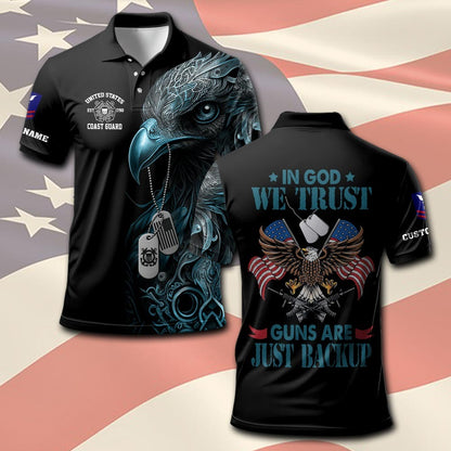 U.S Coast Guard – T-shirt – IN GOD WE TRUST-GUNS ARE JUST BACKUP