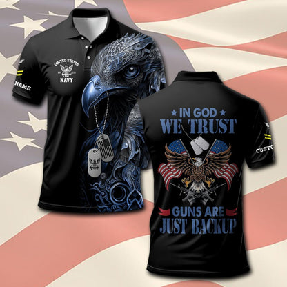 U.S Navy – T-shirt – IN GOD WE TRUST-GUNS ARE JUST BACKUP