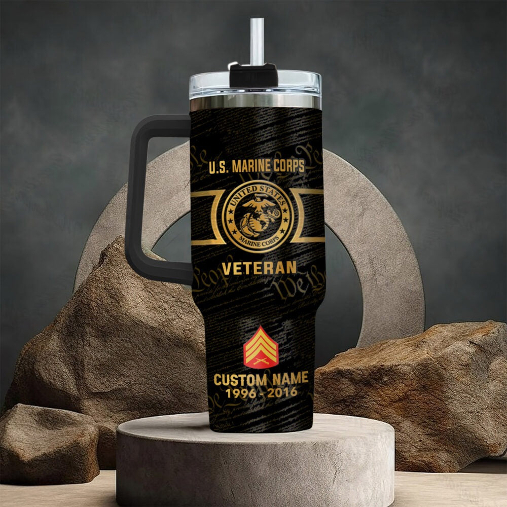 US Marine Corps – Tumbler 40oz - YOU'LL NEVER WALK ALONE