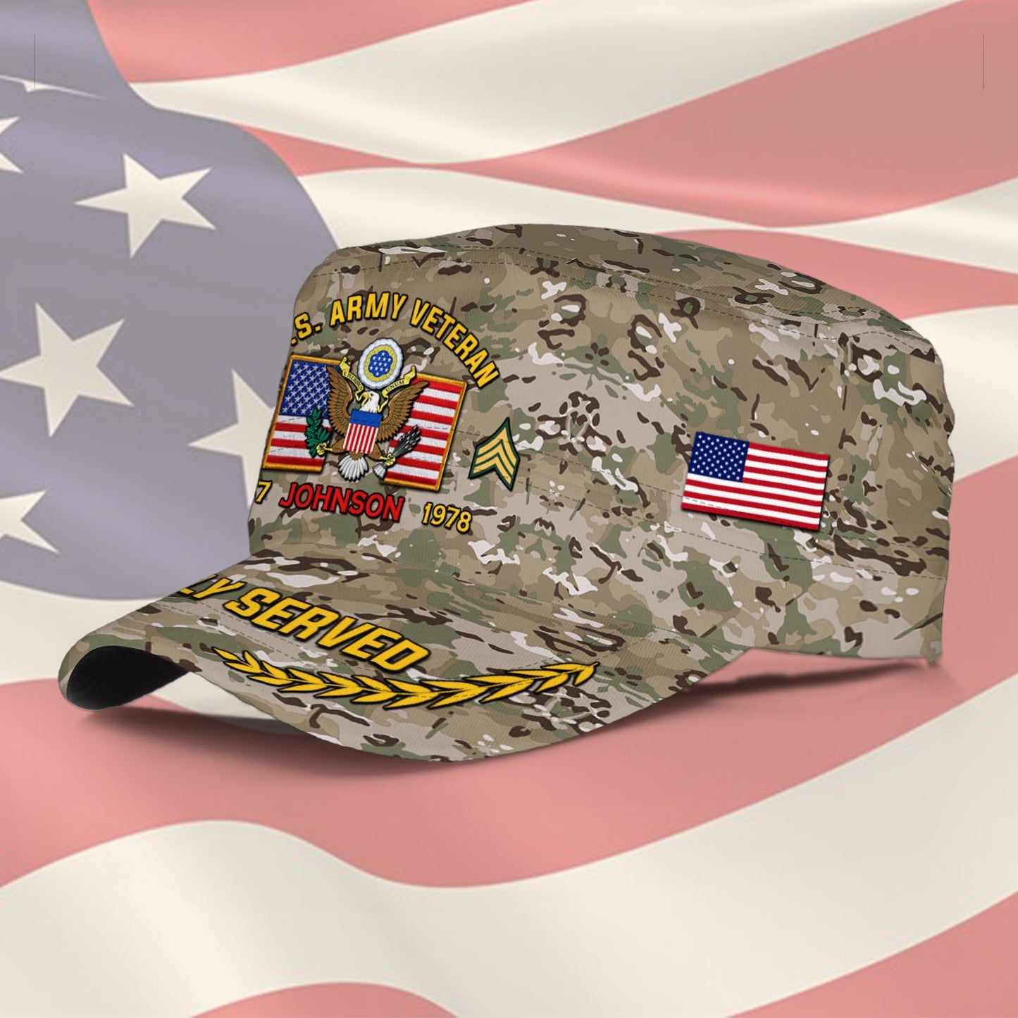 US Army – Military Cap – Camo Proudly Served