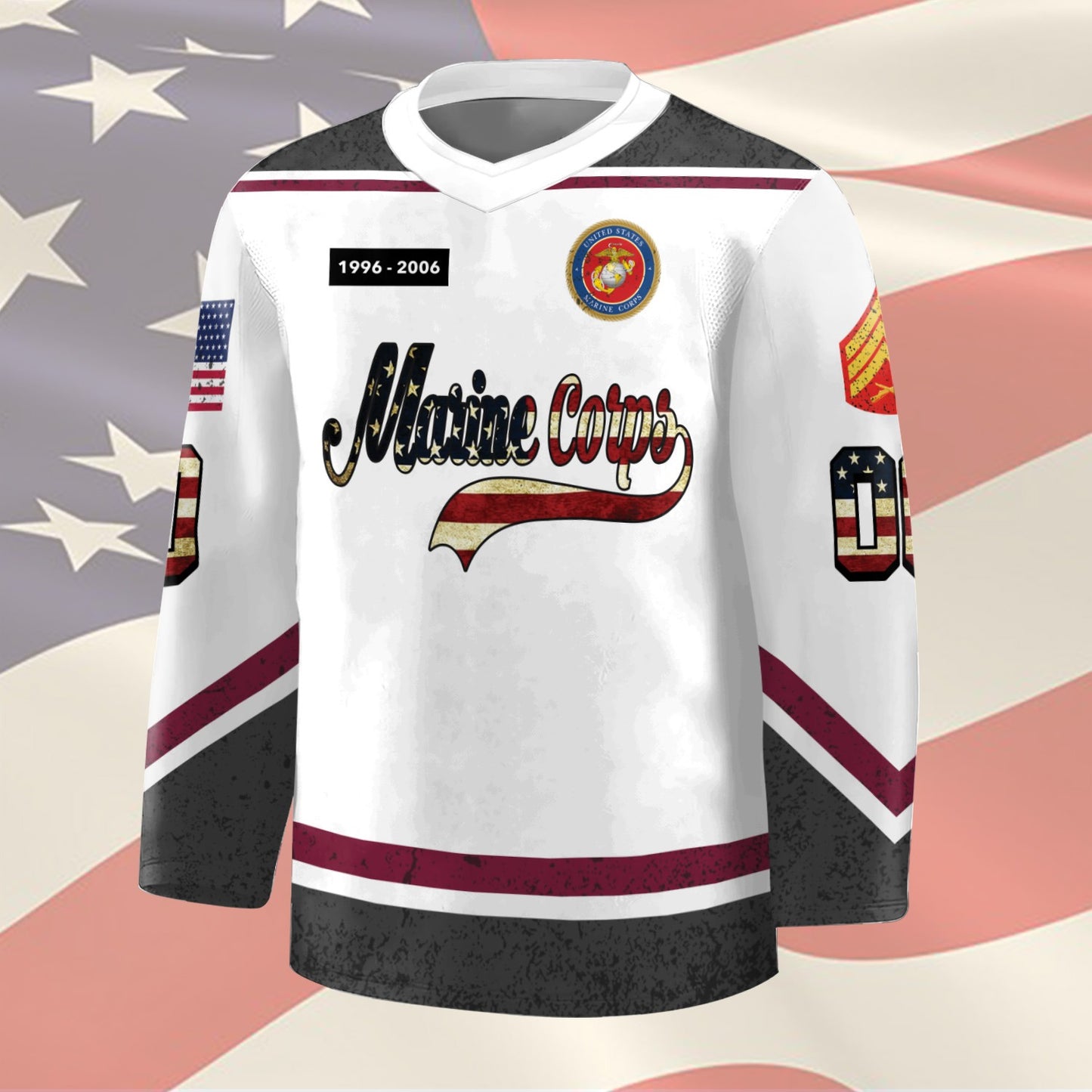 US Marine Corps – Hockey Jersey –  Stars Number Jersey