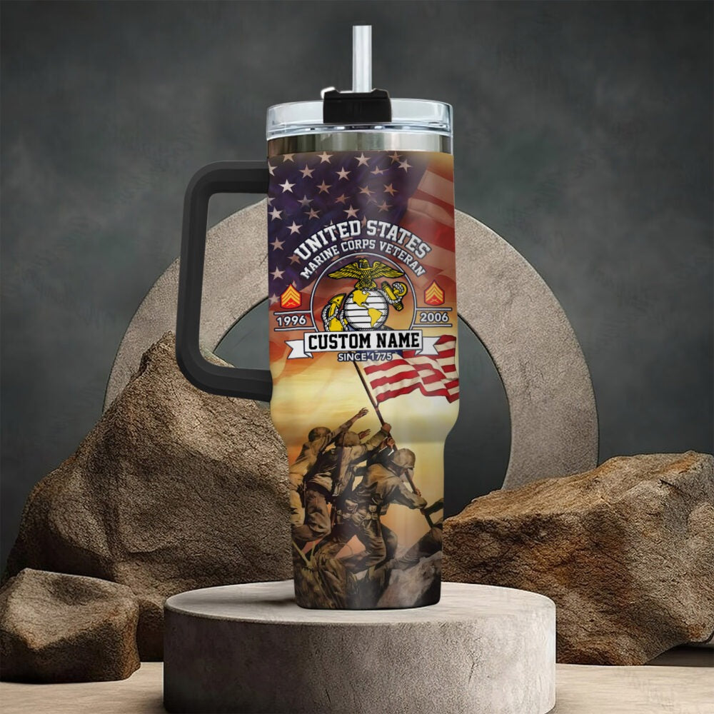 US Marine Corps – Tumbler 40oz - Liberty Flag Design