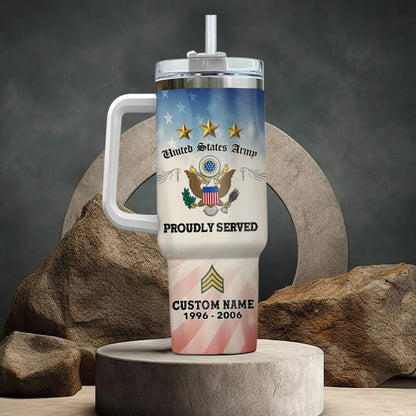 US Army – Tumbler 40oz - Red White Blue Crest