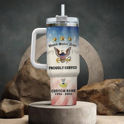 US Navy – Tumbler 40oz - Red White Blue Crest