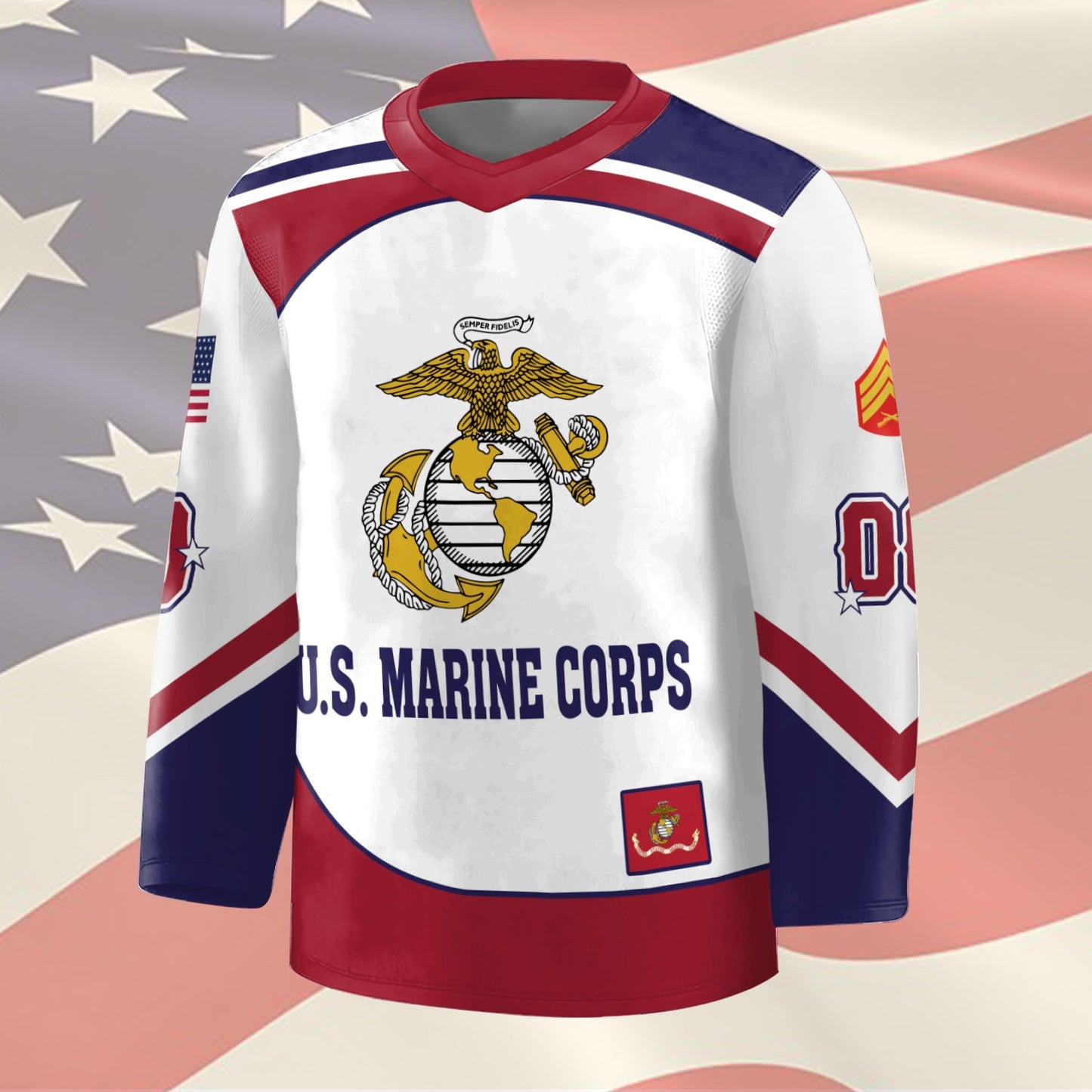 US Marine Corps – Hockey Jersey –  Patriot Freedom Jersey