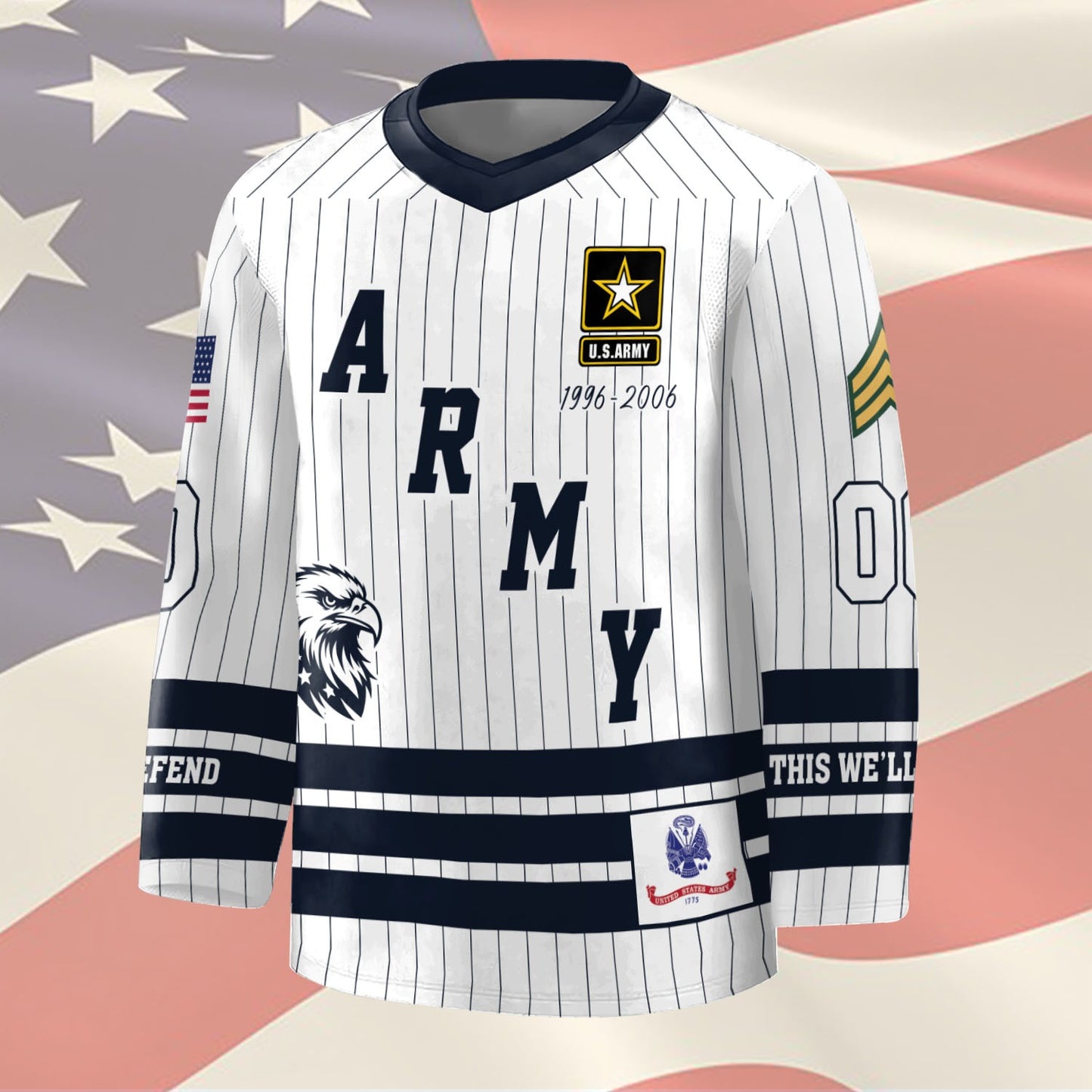 US Army – Hockey Jersey – Veteran Pinstripe Jersey
