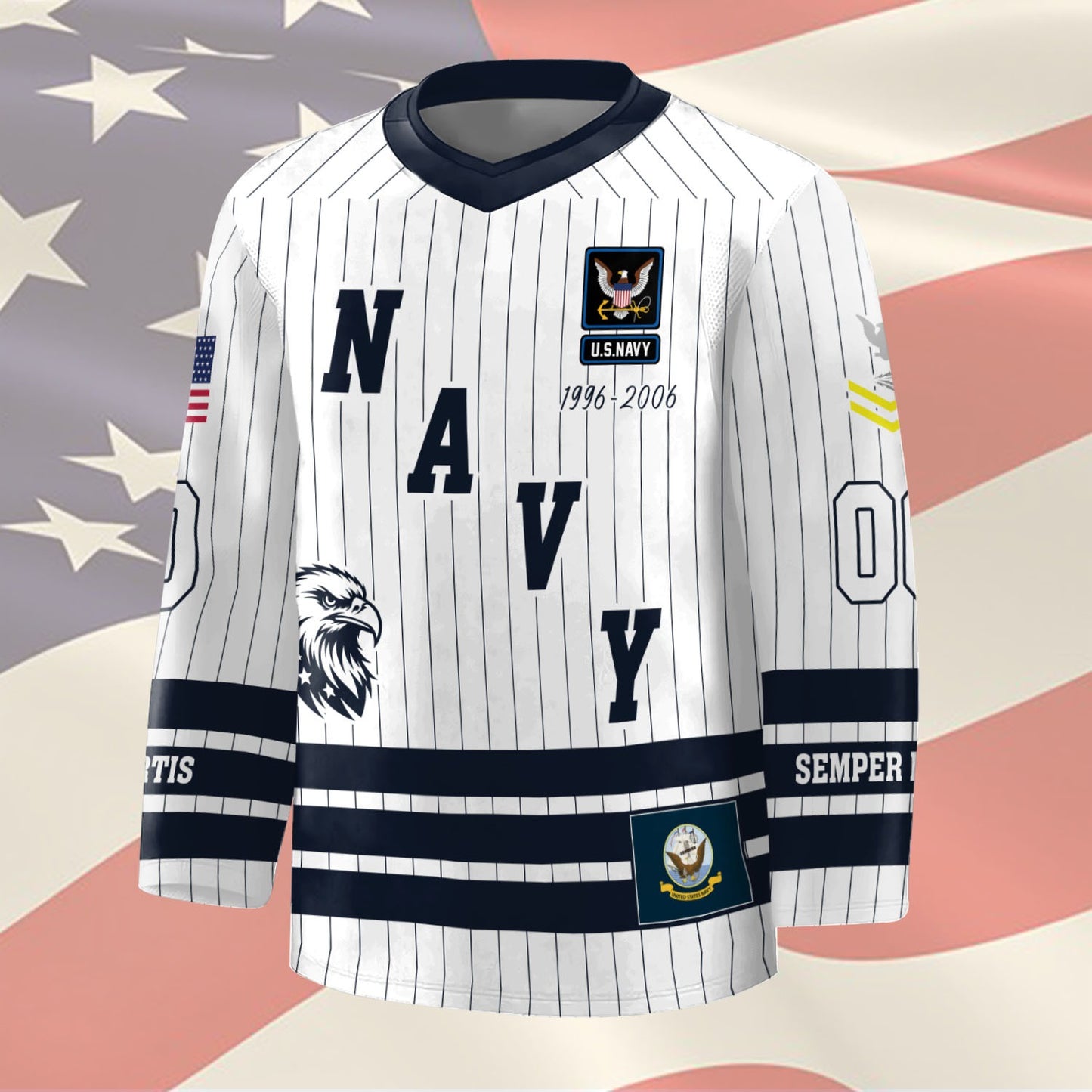 US Navy – Hockey Jersey – Veteran Pinstripe Jersey