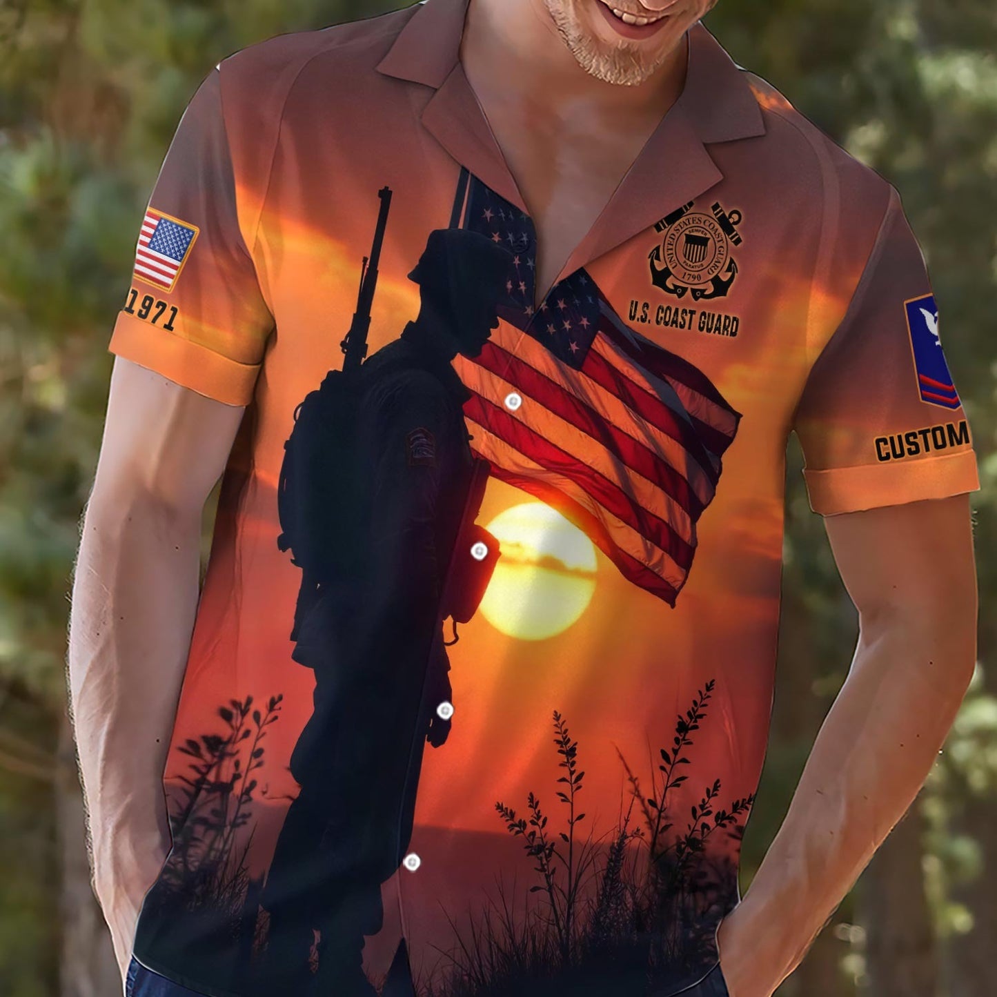US Coast Guard – Hawaiian Shirt – Sunset Glow