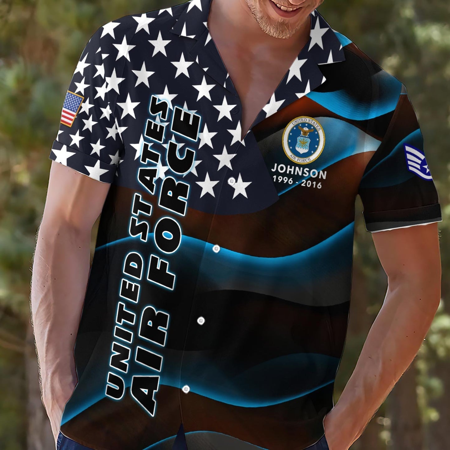 US Air Force – Hawaiian Shirt – Starfield Wave Shirt
