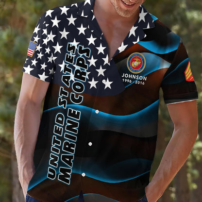 US Marine Corps – Hawaiian Shirt – Starfield Wave Shirt