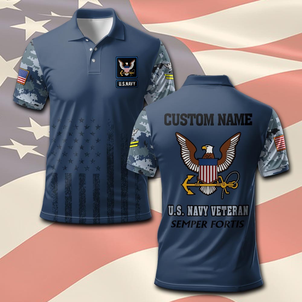 U.S Navy – T-shirt – Camo Sleeve Heritage