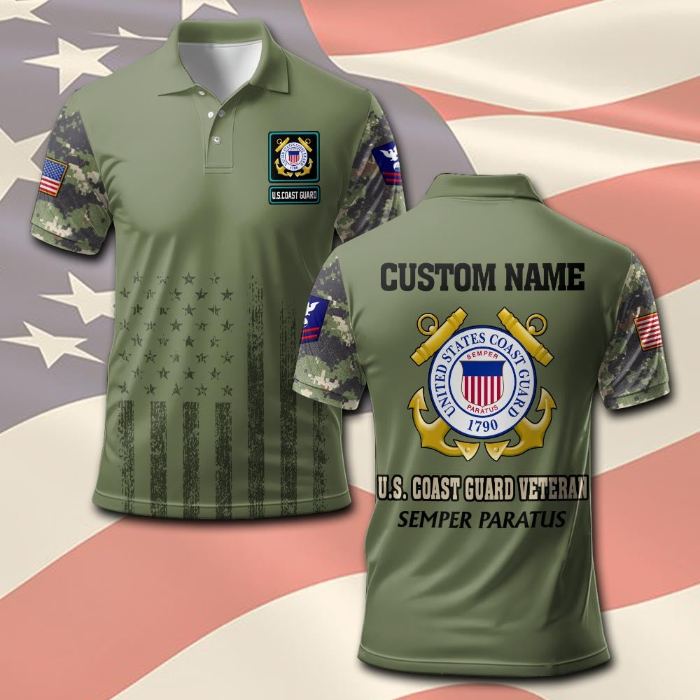 U.S Coast Guard – T-shirt – Camo Sleeve Heritage