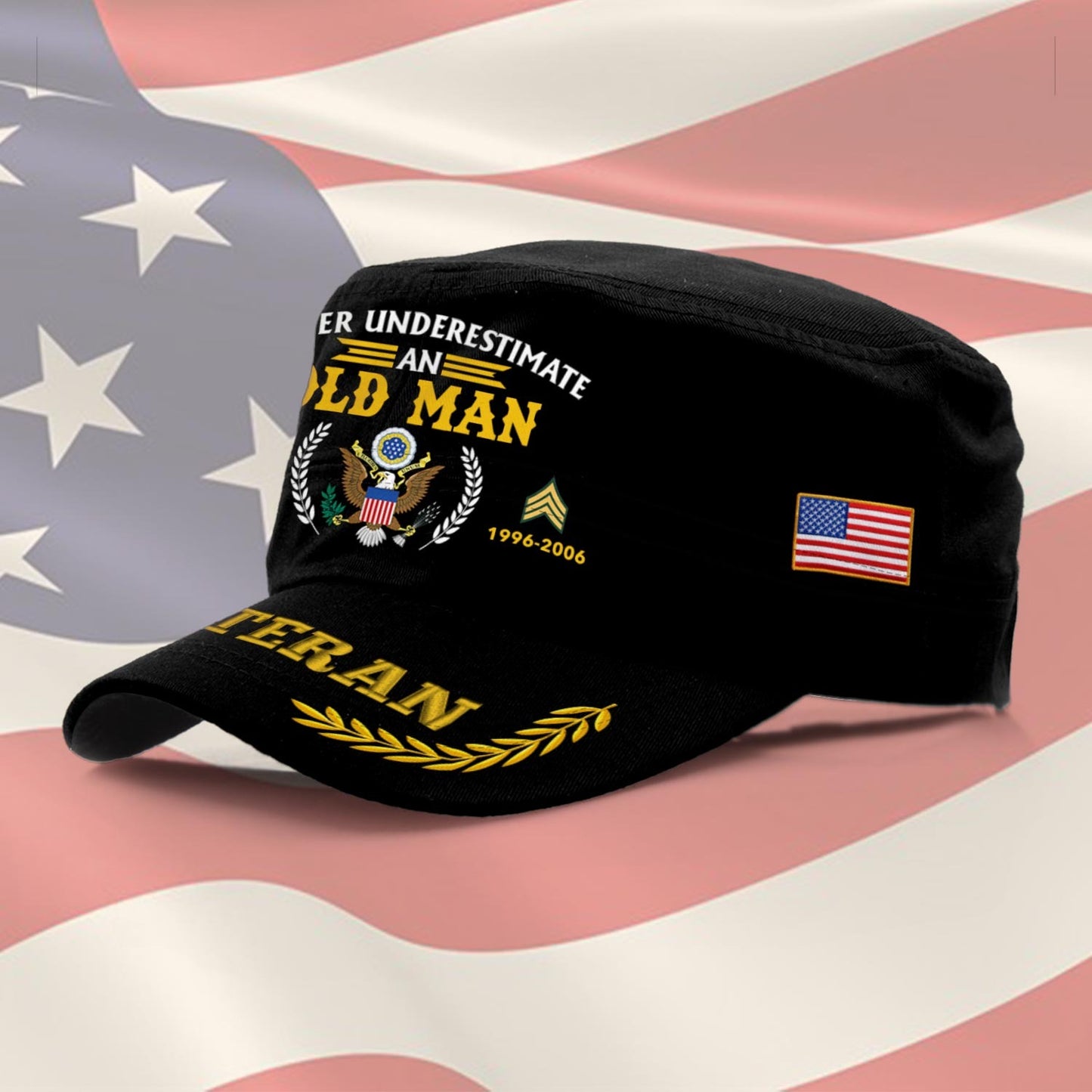US Army – Military Cap – Never Underestimate An Old Man